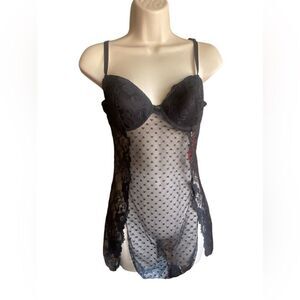 Rampage Black lingerie, intimates Womans Size L Underwire Molded Cup Teddy